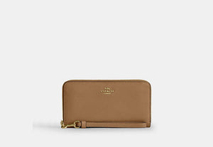 Long Zip Around Wallet - Gold/Sandy Beige