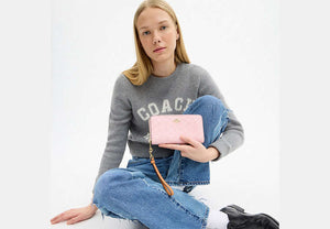 Long Zip Around Wallet - Gold/Powder Pink