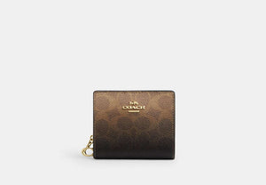 Snap Wallet In Signature Chenille - Gold/Brown