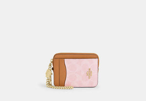 Zip Card Case - Gold/Powder Pink