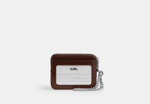 Zip Card Case - Silver/Maple