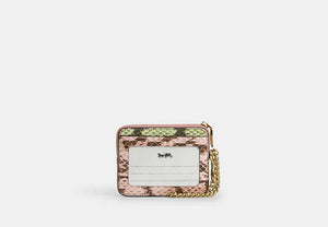 Zip Card Case - Gold/Oak Multi