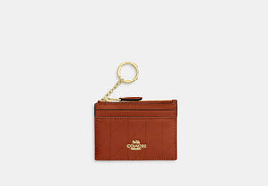 Mini Skinny ID Case In Signature Chenille - Gold/Cinnamon