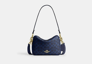Carey Crossbody Bag In Signature Canvas - Gold/Navy