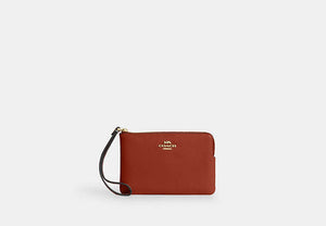 Corner Zip Wristlet - Gold/Cinnamon