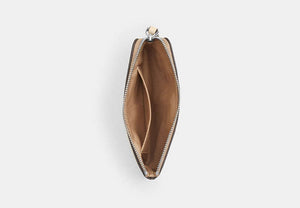 Corner Zip Wristlet - Silver/IVORY