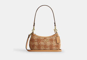 Teri Mini Crossbody Bag With Gingham Print - Gold/Tan