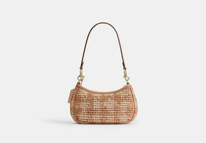 Teri Mini Crossbody Bag With Gingham Print - Gold/Tan