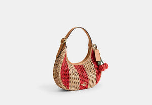 Emily Shoulder Bag With Charm - Gold/Red/Tan