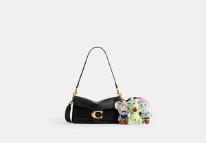 Tabby Shoulder Bag 26 With Beaded Tiger - Brass/Black