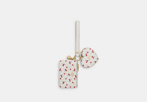 Wristlet And Heart Pouch - Gold/Chalk Multi