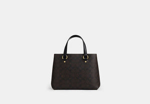 Station Carryall Bag In Signature Canvas - Gold/Walnut/Black