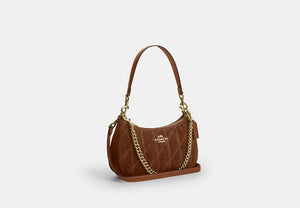 Teri Shoulder Bag With Quilting - Gold/Warm Brown