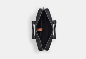 Austin Brief In Signature Leather - Silver/BLACK