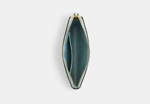 Corner Zip Wristlet - Gold/Light Blue
