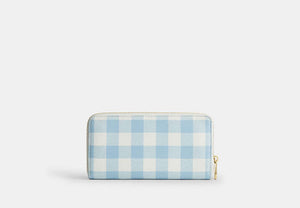 Long Zip Around Wallet - Gold/Blue Multi