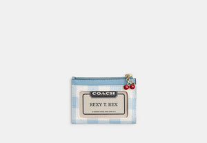 Mini Skinny ID Case In Signature Chenille - Gold/Blue Multi