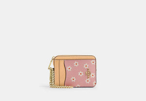 Zip Card Case - Gold/Pink Multi