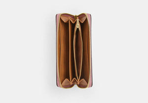 Long Zip Around Wallet - Gold/Pink Multi