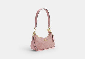 Teri Mini Crossbody Bag In Signature Denim - Gold/Light Pink
