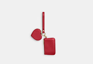 Wristlet And Heart Pouch - Gold/Poppy