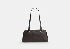 Sydney Shoulder Bag In Signature Canvas - Gold/Walnut/Black