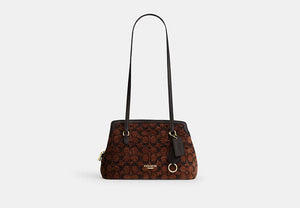 Elise Shoulder Bag In Signature Chenille - Gold/Truffle