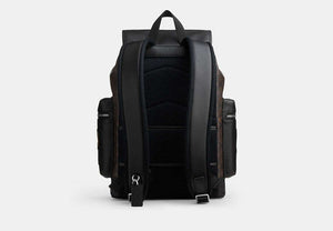 Sprint Backpack In Signature Jacquard - Silver/Walnut/Black