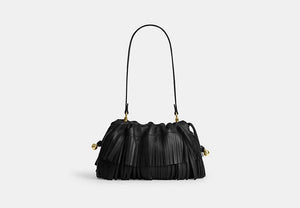Faye Shoulder Bag With Fringe - Gold/Black