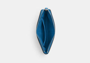 Corner Zip Wristlet - Silver/Blue Jay