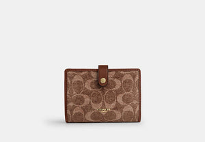 2-In-1 Wallet In Signature Chenille - Gold/Light Khaki/Vintage Brown