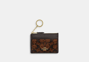 Mini Skinny ID Case In Signature Chenille - Gold/Truffle