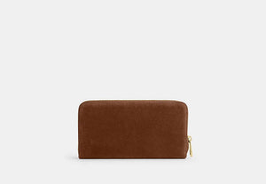 Long Zip Around Wallet - Gold/Warm Brown