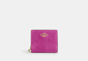 Snap Wallet In Signature Chenille - Gold/Magenta