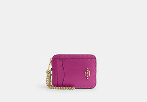 Zip Card Case - Gold/Magenta