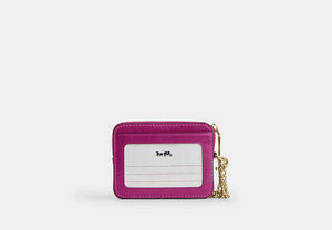 Zip Card Case - Gold/Magenta