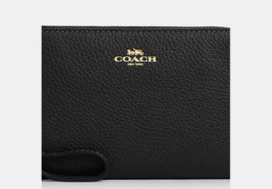 Corner Zip Wristlet - Gold/Black