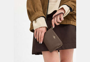 Corner Zip Wristlet - Gold/Dark Stone