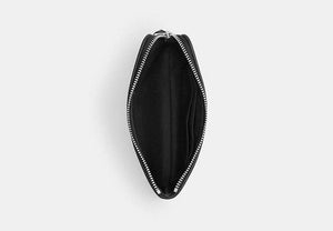 Corner Zip Wristlet - Silver/Black/Black