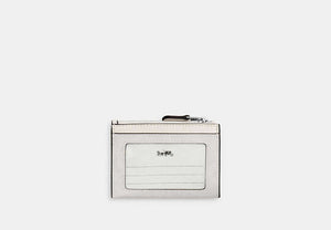 Mini Skinny ID Case In Signature Chenille - Silver/White/Chalk