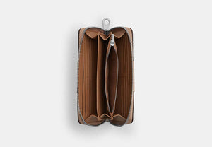 Long Zip Around Wallet - Silver/Sand/Taupe