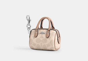 Signature Bag Charm - Silver/Sand/Taupe
