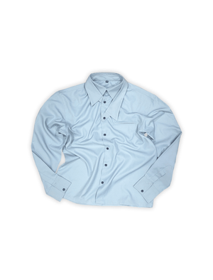 DETACH COLLAR SHIRT IN ASH BLUE - YB