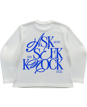 Off-white waffle knit oversized full-sleeve Back Design