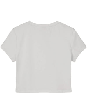 White Baby Tee Back Design