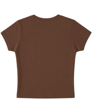 Mousse Brown Baby Tee Back Design