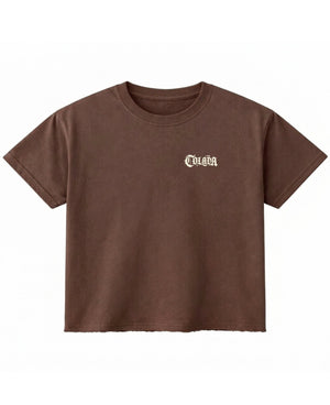Brown Boxy Fit T-shirt Front Design