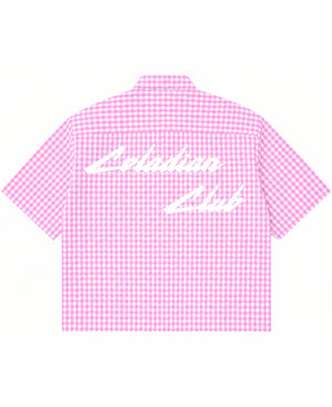 Pink Gingham Oxford Boxy Shirt Back Design