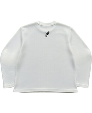 Off-white waffle knit oversized full-sleeve Back Design