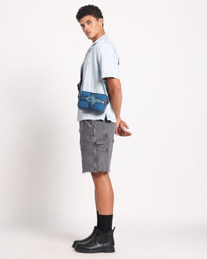 Muddled Unisex Sling Bag - Cracked Indigo - Fetti